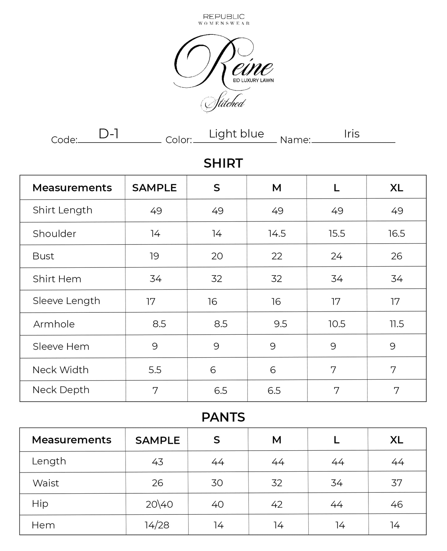 Iris | Reine Luxury Lawn Stitched '26 | Republic Womenswear