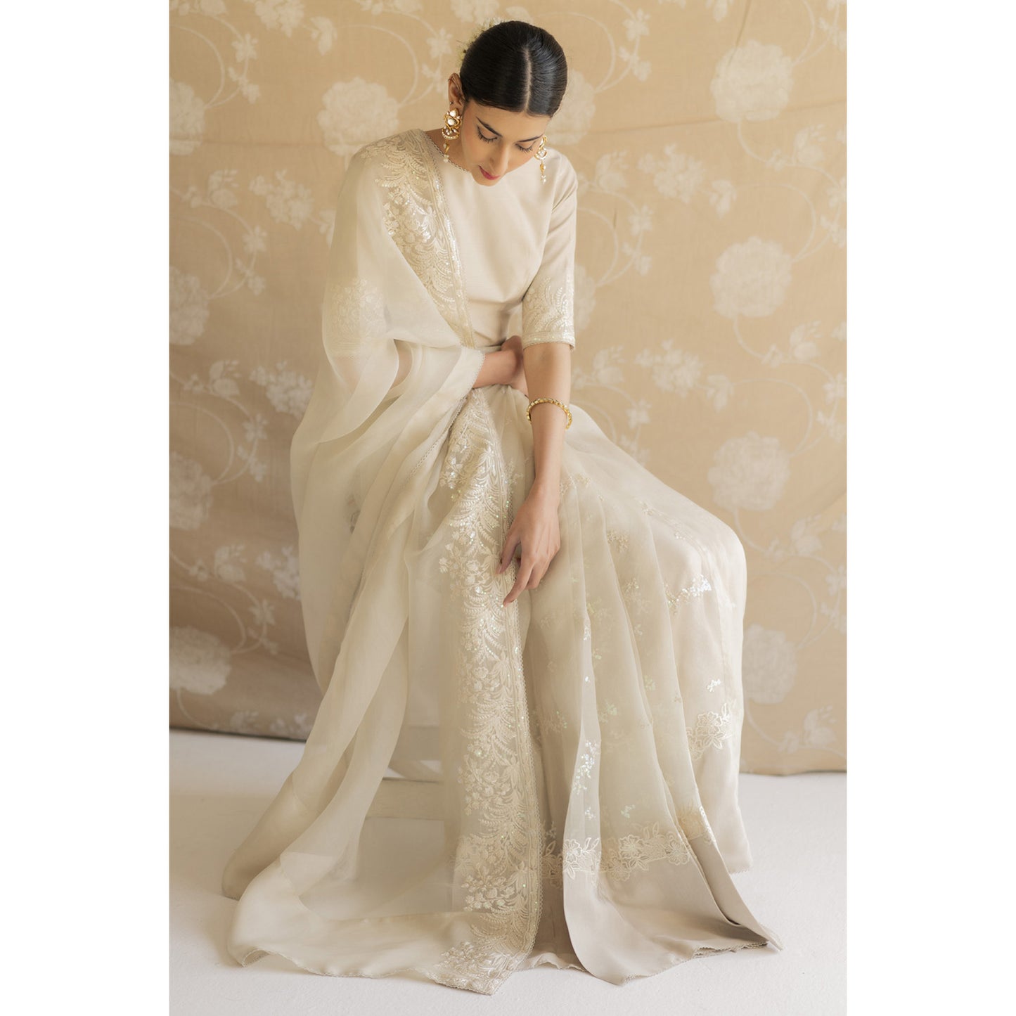 IVORY SAREE | NARGIS | DYOT