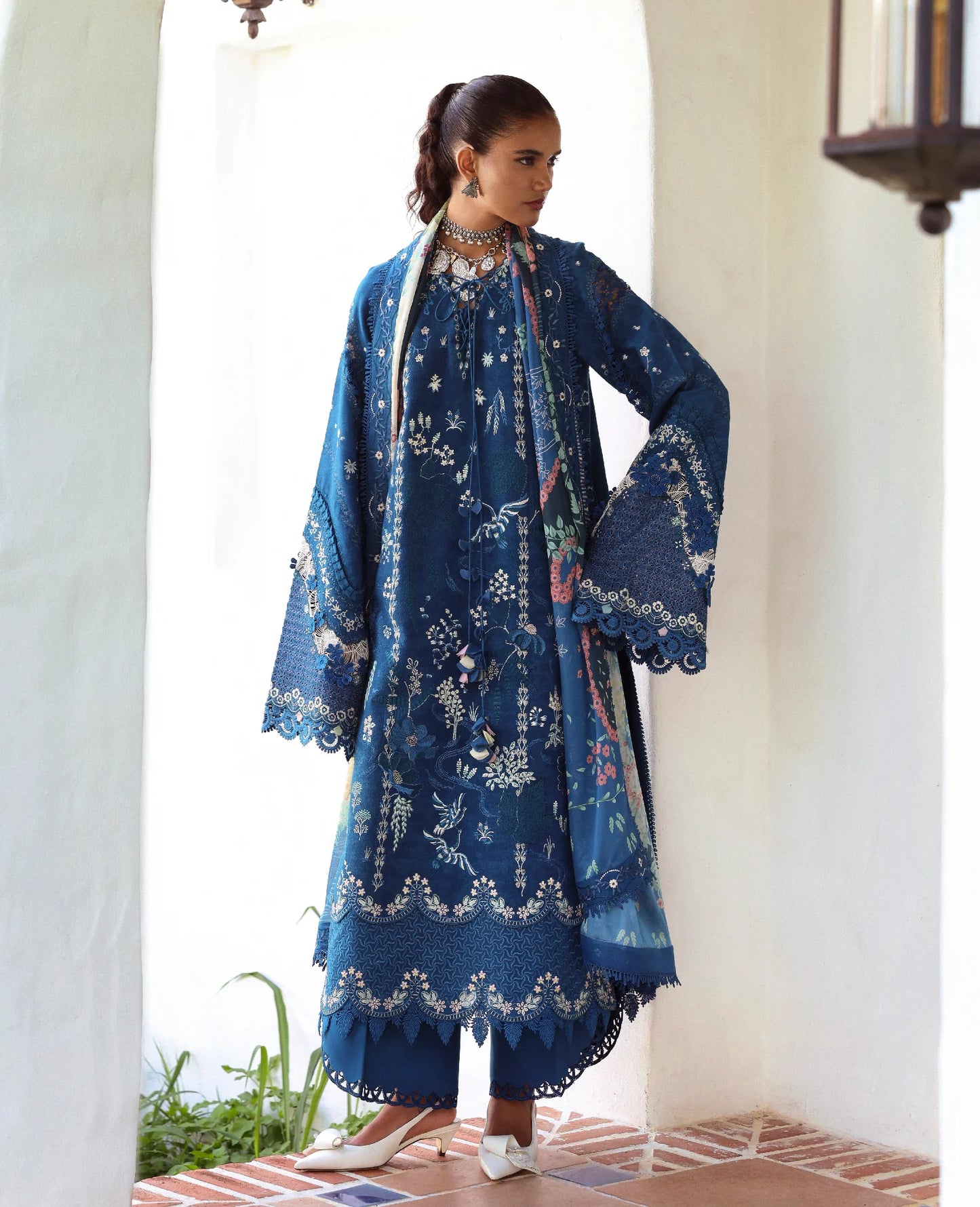 Midnight Cyan | Embroidered Pret Vol- II '26 | Republic Womenswear