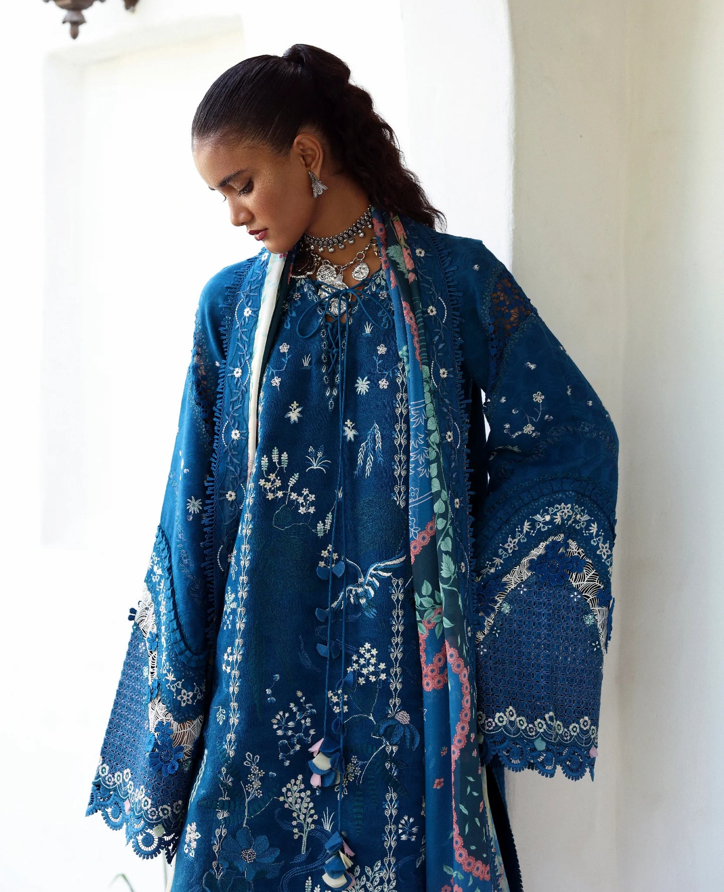 Midnight Cyan | Embroidered Pret Vol- II '26 | Republic Womenswear