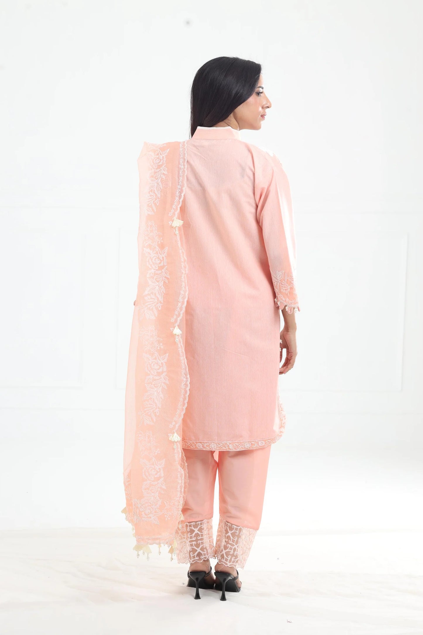 M251-015A-3CT-PEACH-00S | Muzlin Summer'25 | SANA SAFINAZ