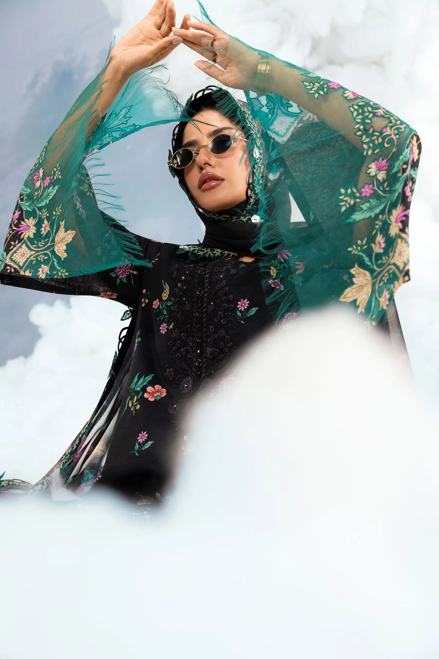 MB-CUSV14-01B | 3 Pc Unstitched Embroidered Lawn Suit | MARIA.B