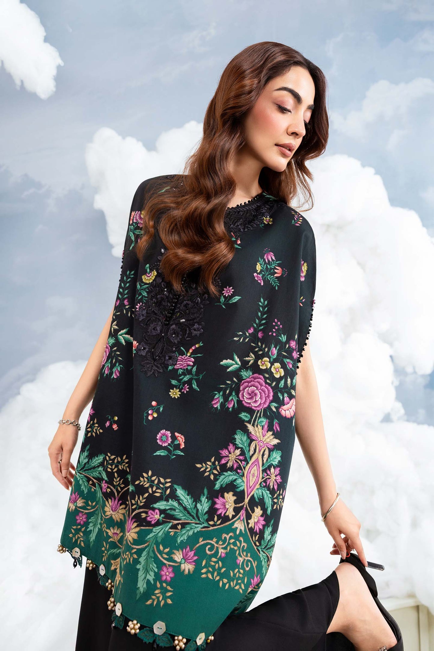 MB-CUSV14-01B | 3 Pc Unstitched Embroidered Lawn Suit | MARIA.B