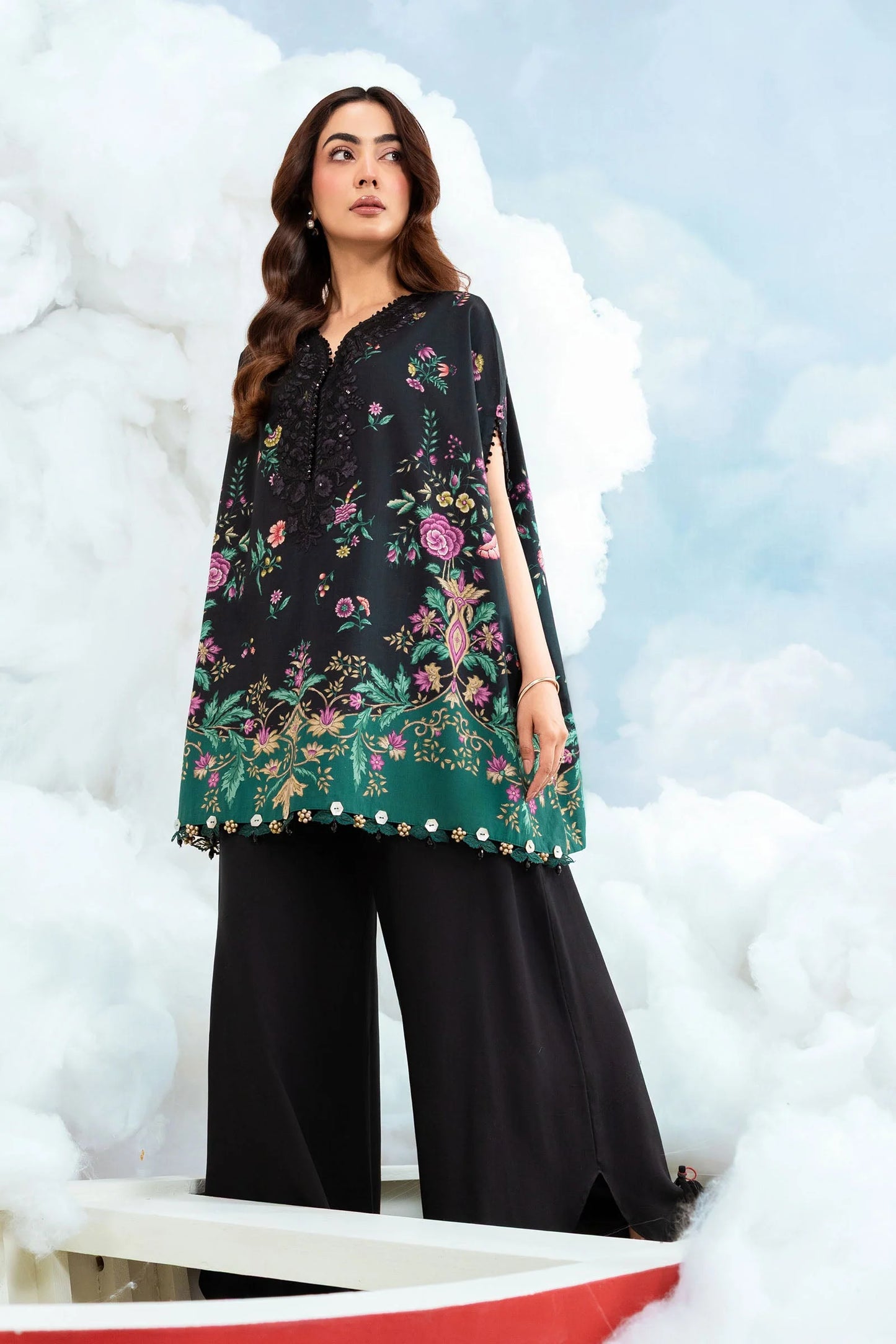 MB-CUSV14-01B | 3 Pc Unstitched Embroidered Lawn Suit | MARIA.B