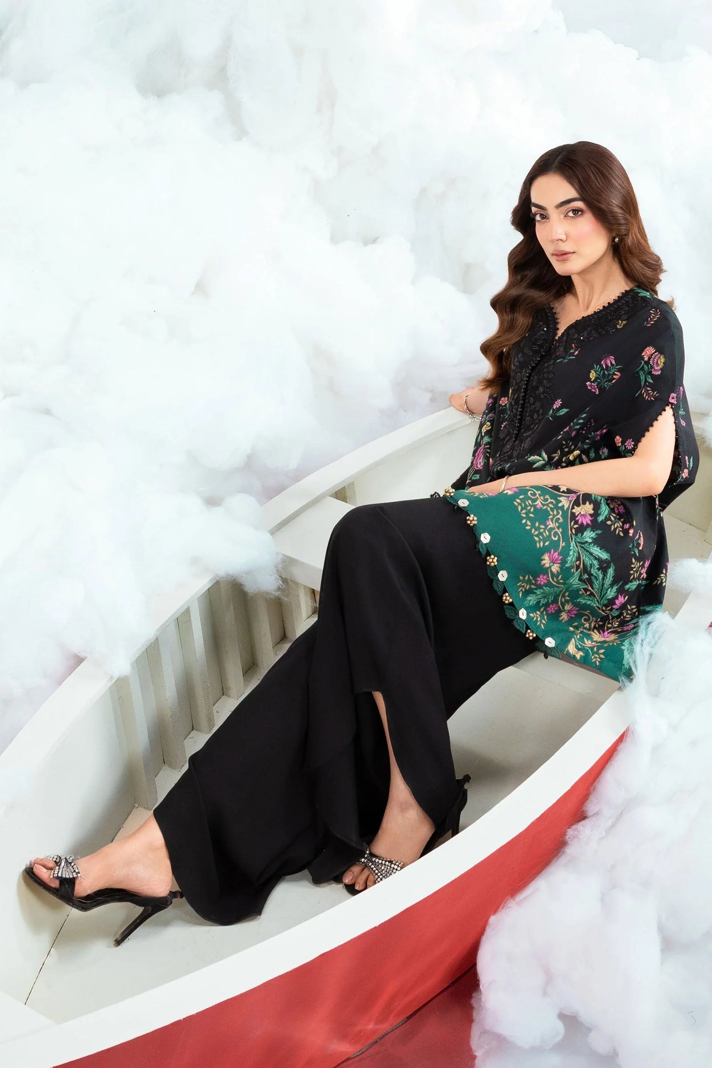 MB-CUSV14-01B | 3 Pc Unstitched Embroidered Lawn Suit | MARIA.B