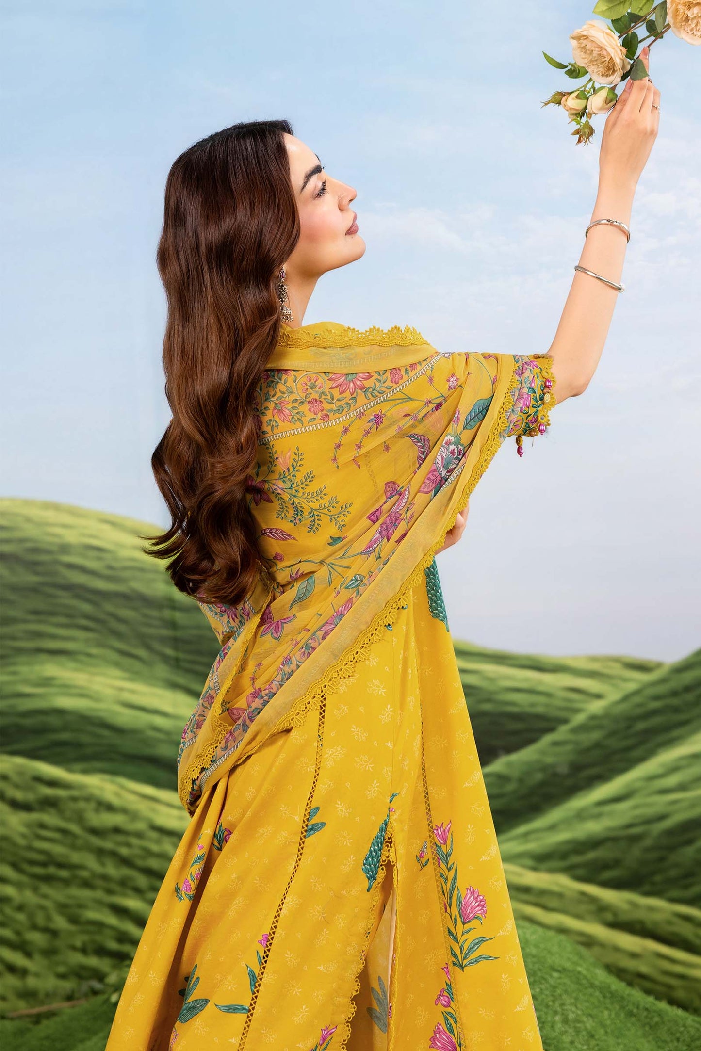 MB-CUSV14-03A | 3 Pc Unstitched Embroidered Lawn Suit | MARIA.B