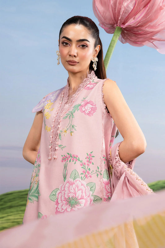 MB-CUSV14-04A | 3 Pc Unstitched Embroidered Lawn Suit | MARIA.B