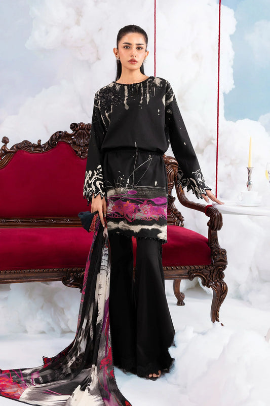 MB-CUSV14-06A | 3 Pc Unstitched Embroidered Lawn Suit | MARIA.B