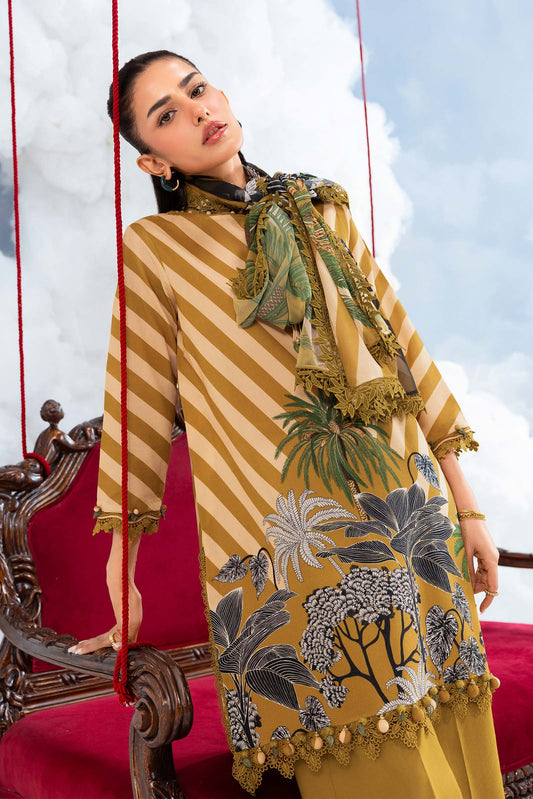 MB-CUSV14-08A | 3 Pc Unstitched Embroidered Lawn Suit | MARIA.B