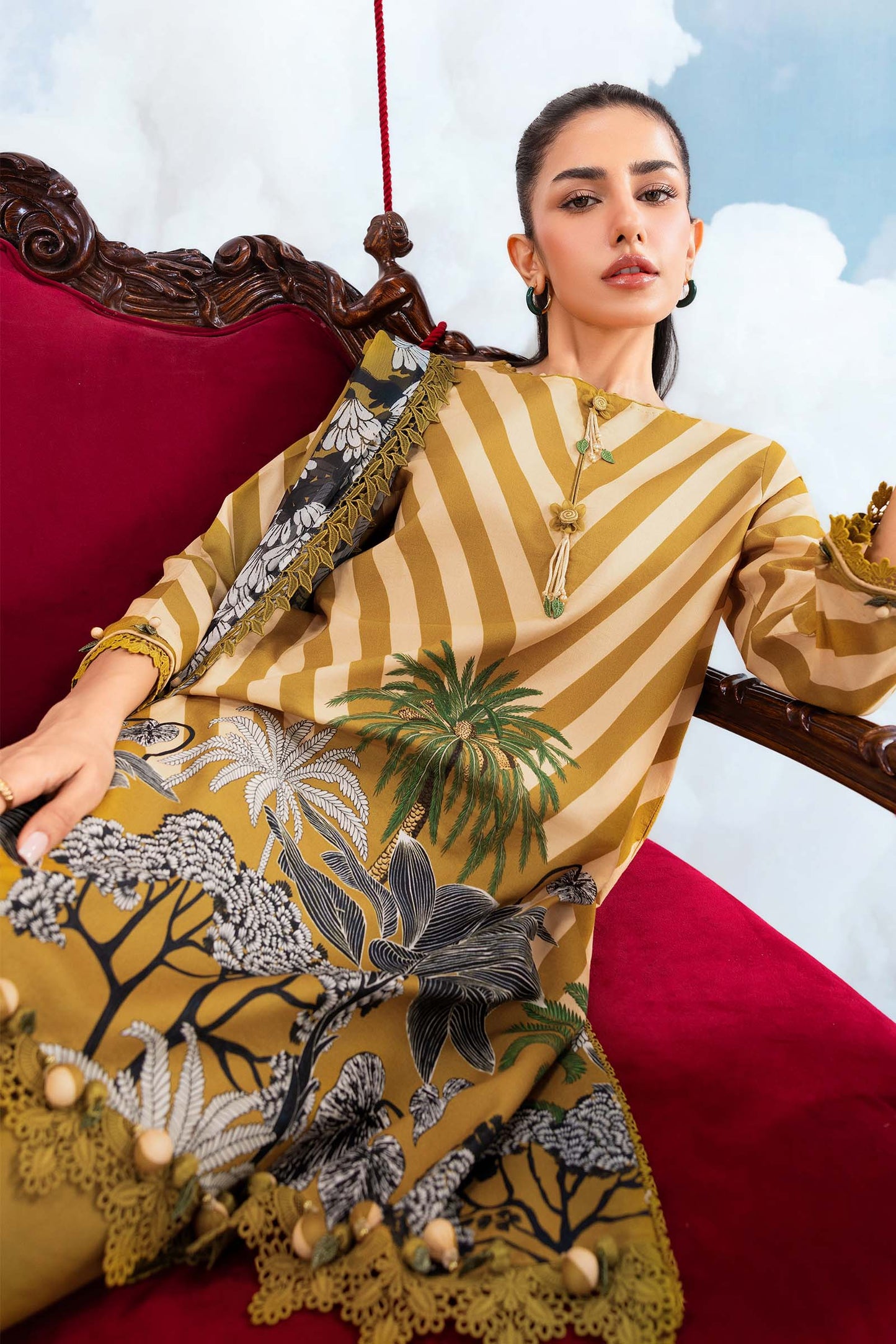 MB-CUSV14-08A | 3 Pc Unstitched Embroidered Lawn Suit | MARIA.B