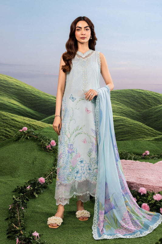 MB-CUSV14-10A | 3 Pc Unstitched Embroidered Lawn Suit | MARIA.B