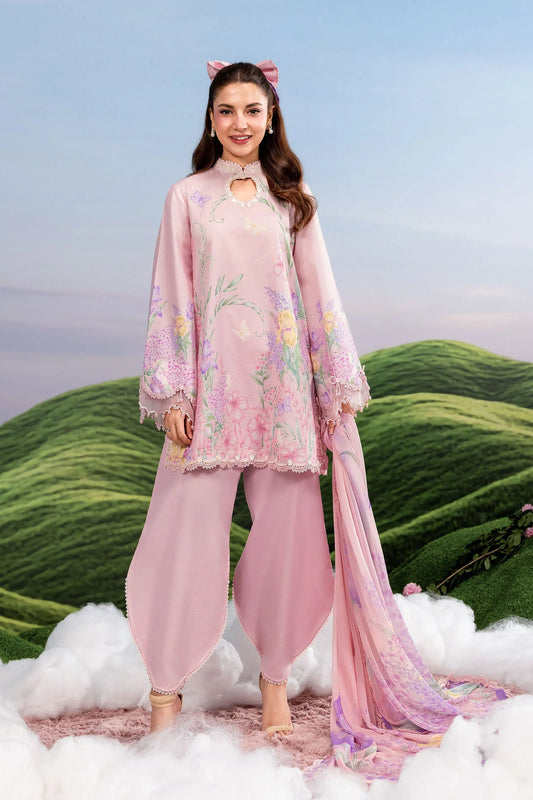 MB-CUSV14-10B | 3 Pc Unstitched Embroidered Lawn Suit | MARIA.B