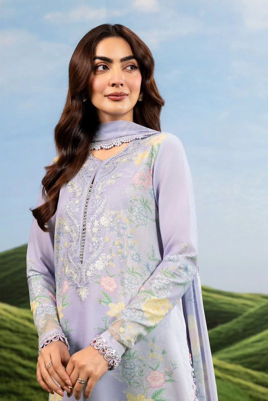 MB-CUSV14-11B | 3 Pc Unstitched Embroidered Lawn Suit | MARIA.B