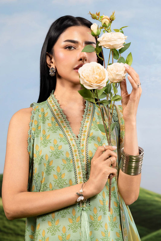 MB-CUSV14-12B | 3 Pc Unstitched Embroidered Lawn Suit | MARIA.B