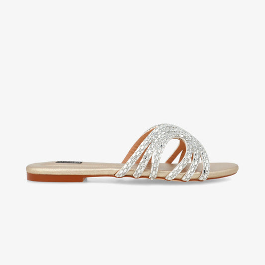 Zee Crystal - Champagne Gold  | Miaasa | Footwear