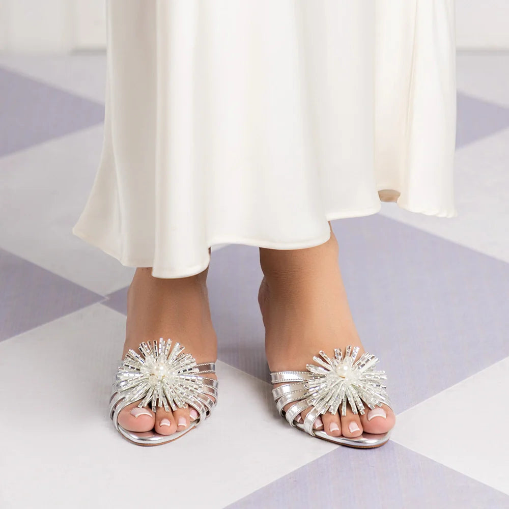 Pom Pom - Silver | L'AMOUR | FOOTWEAR