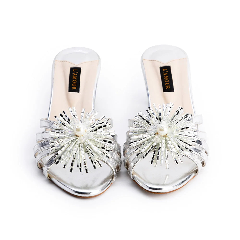 Pom Pom - Silver | L'AMOUR | FOOTWEAR