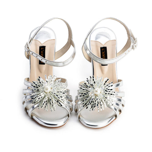 Pom Pom - Silver Heels | L'AMOUR | FOOTWEAR