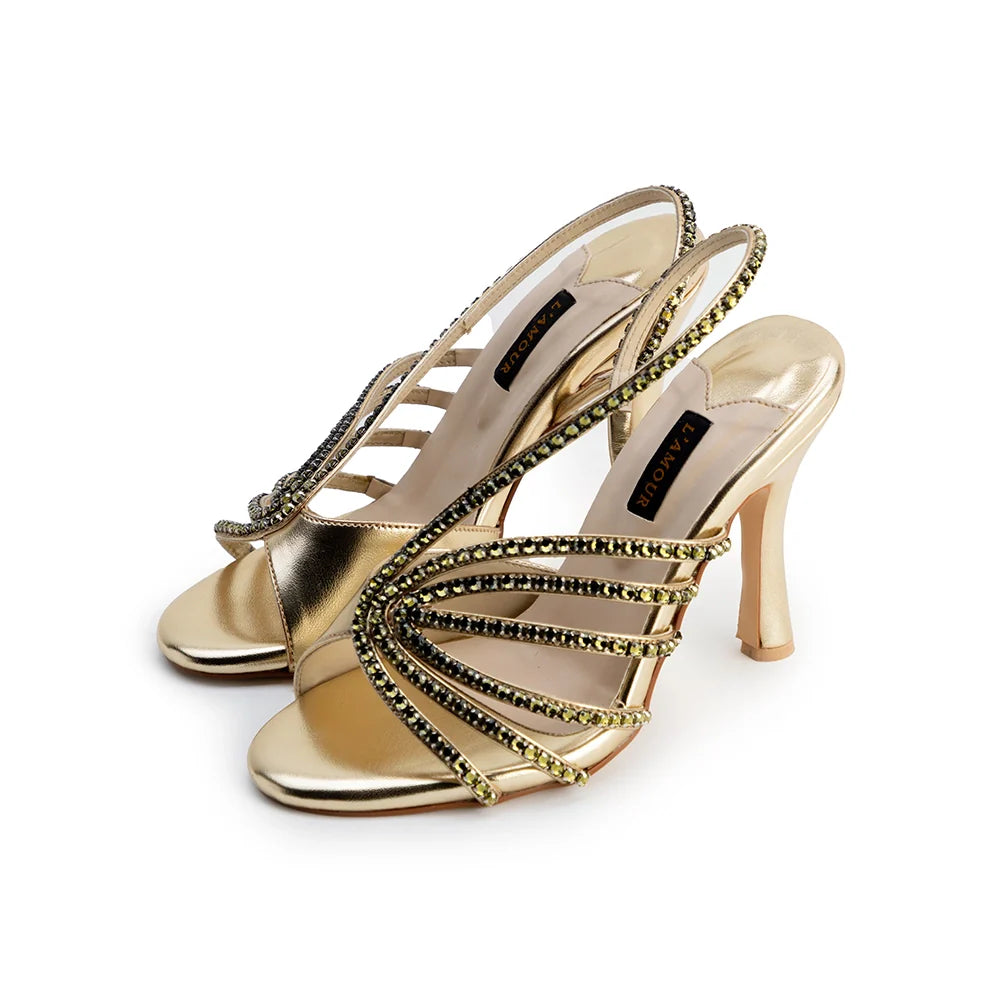 Alia - Gold Heels | L'AMOUR | FOOTWEAR