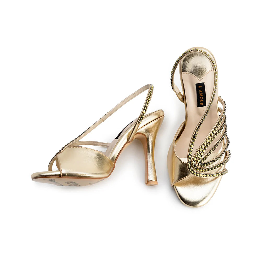 Alia - Gold Heels | L'AMOUR | FOOTWEAR