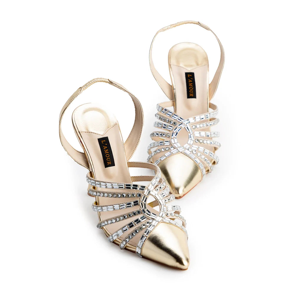 Rima - Gold Heels | L'AMOUR | FOOTWEAR