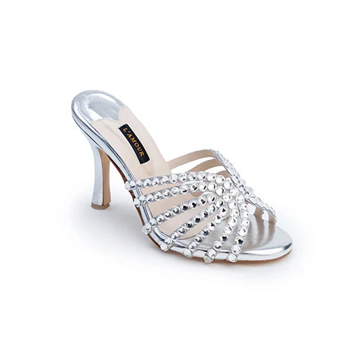 Zeenia Peeptoes Heels - Silver | ODE TO CLASSICS - DROP IV | L'AMOUR | FOOTWEAR