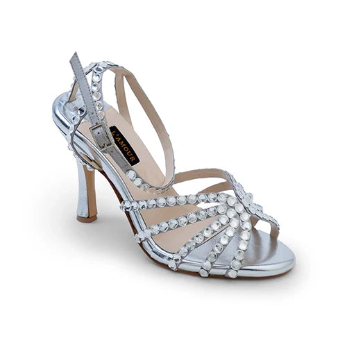Zeenia Stiletto Heels - Silver | L'AMOUR | FOOTWEAR
