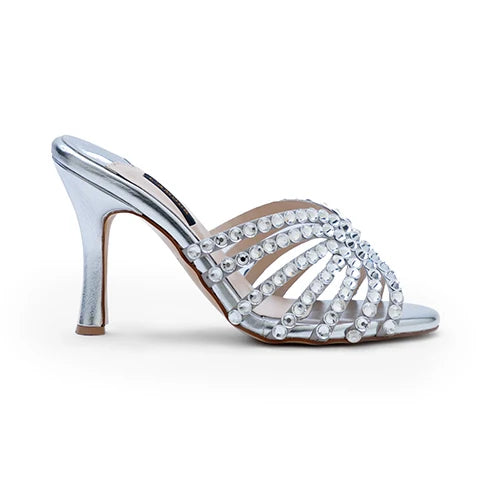 Zeenia Peeptoes Heels - Silver | ODE TO CLASSICS - DROP IV | L'AMOUR | FOOTWEAR