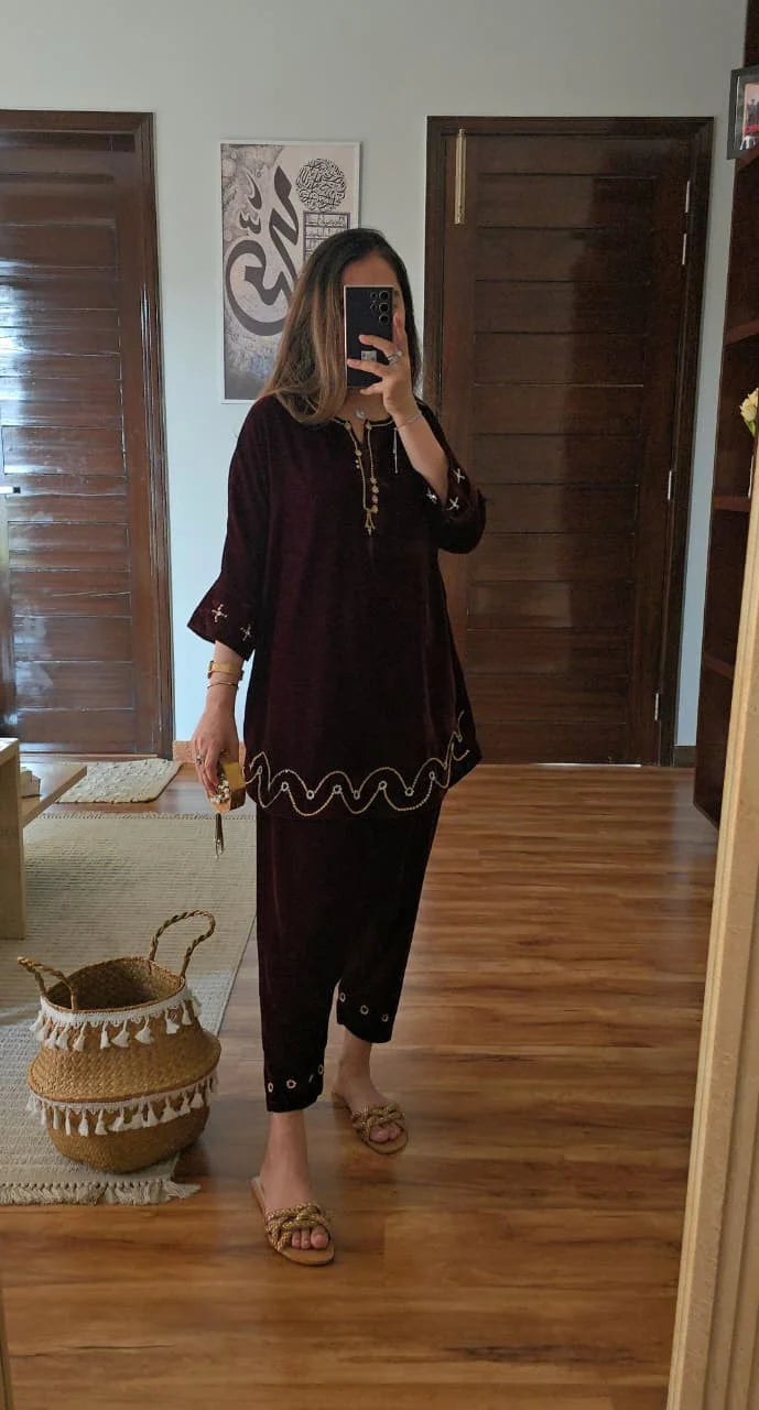 MOCHA BROWN SET | NIMRAH HAFSA