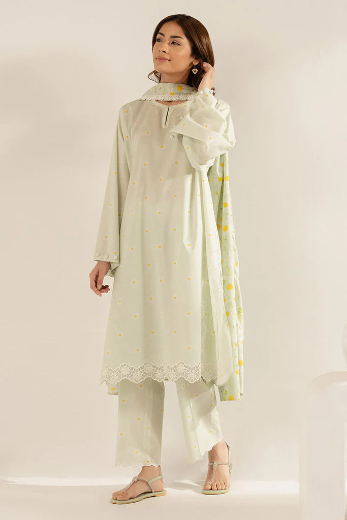 PASTEL FLORET-3PC (SHIRT, TROUSER & DUPATTA) | Cross Stitch(RTS)