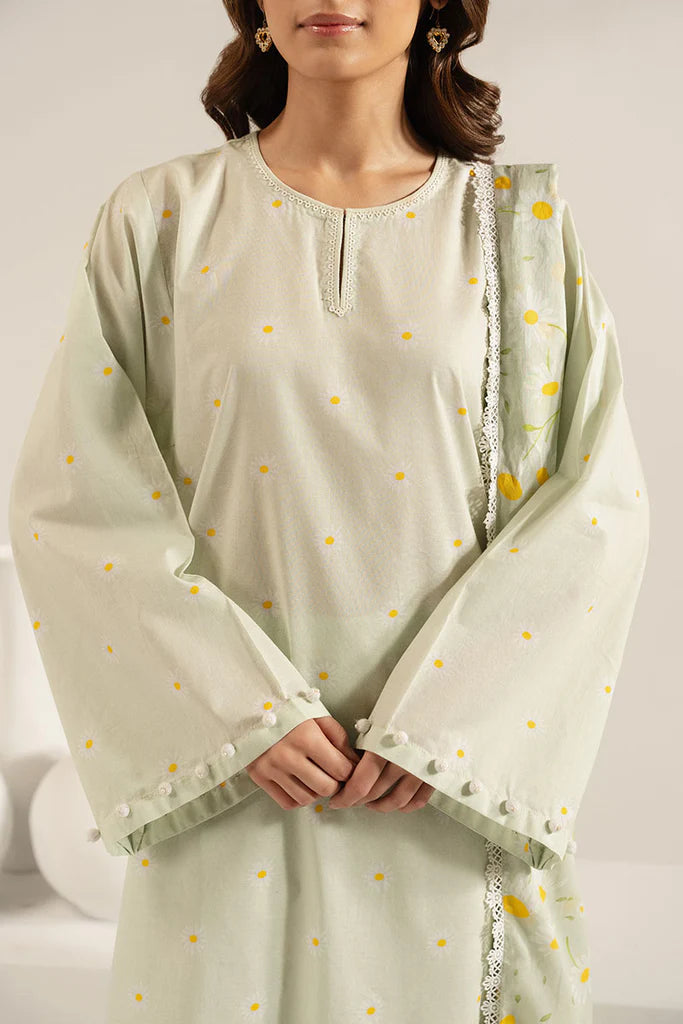 PASTEL FLORET-3PC (SHIRT, TROUSER & DUPATTA) | Cross Stitch(RTS)