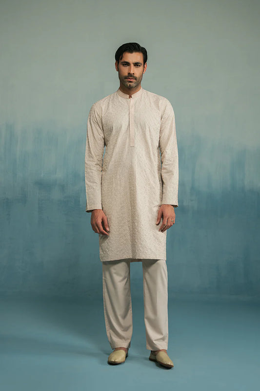 'Cream' Embroidered Kurta Pajama | REPUBLIC MENSWEAR