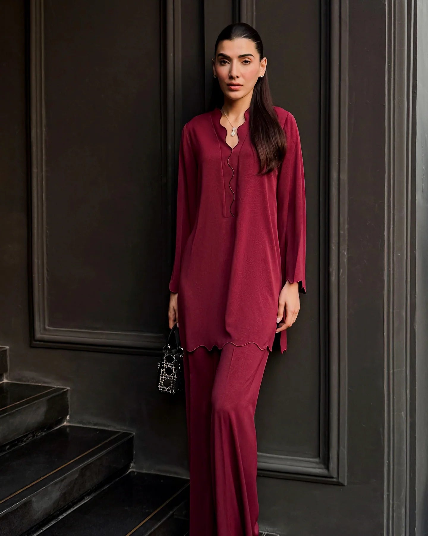 Burgundy Scallop Set | LIRA