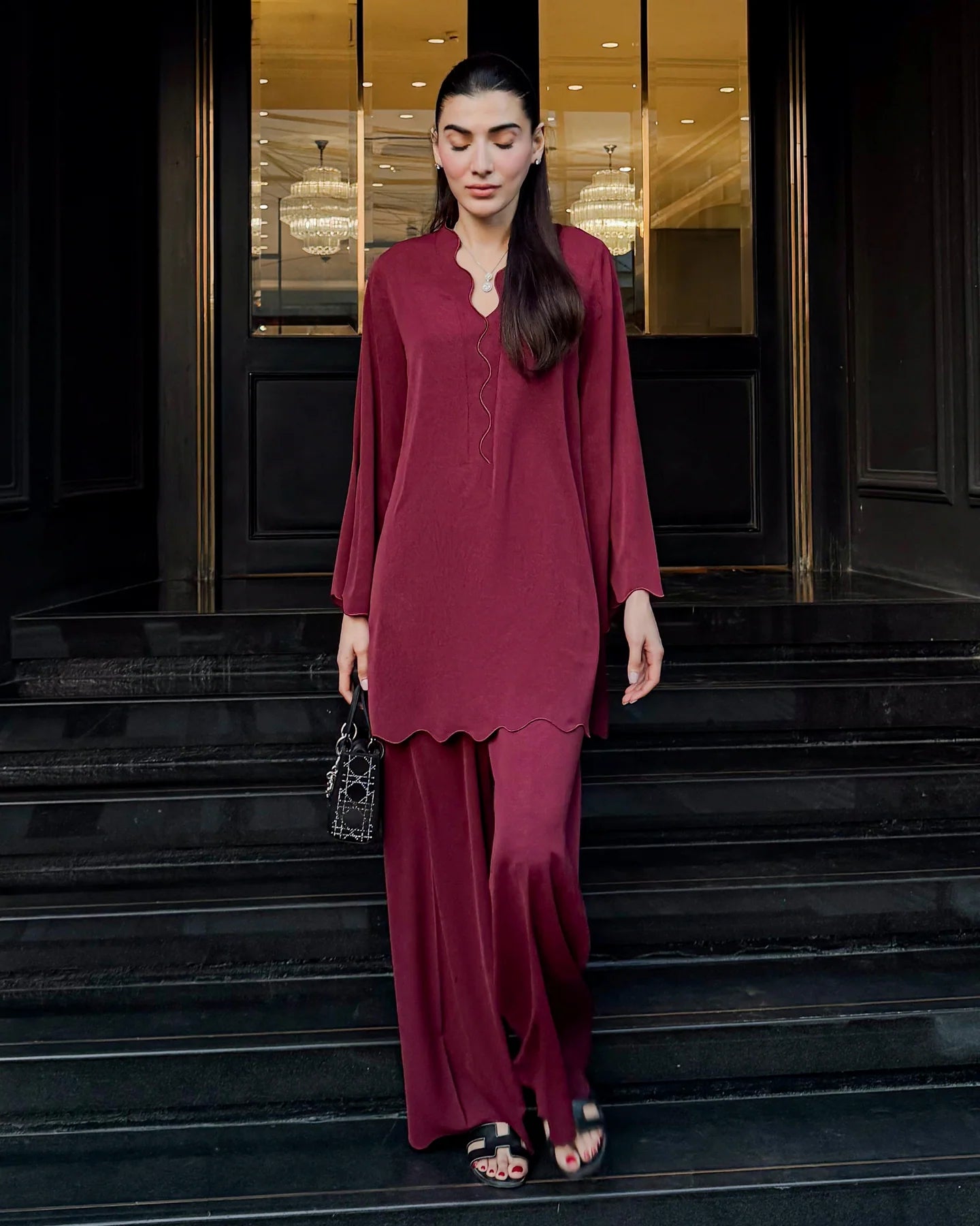 Burgundy Scallop Set | LIRA