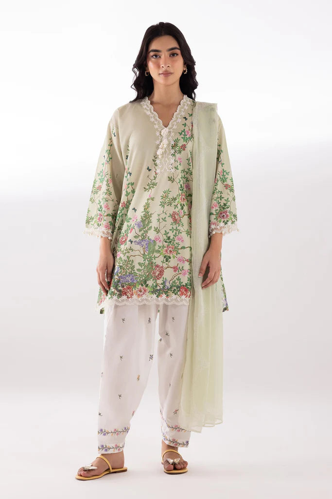 SC26MUZ202BP3 | Spring Summer '26 - Stitched Embroidered Muzlin Lawn Suit | SANA SAFINAZ