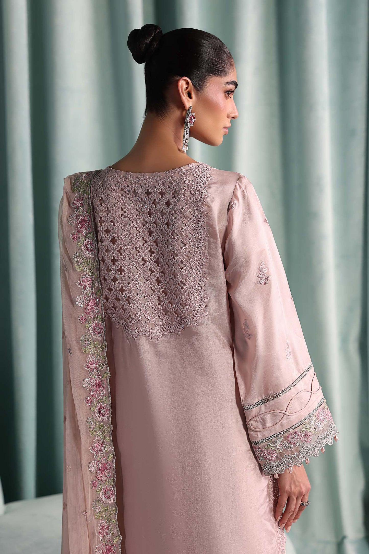 SF-EA26-37 | 3 Piece Embroidered Tissue Silk Suit | MARIA.B