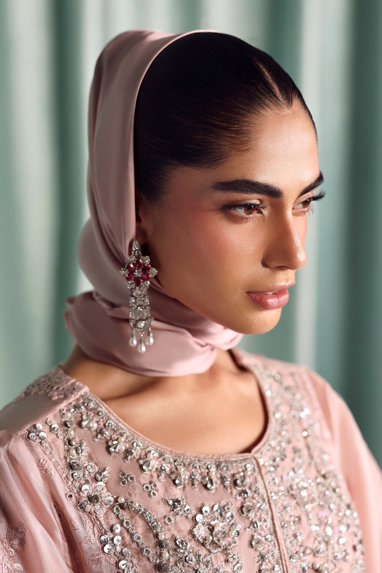 SF-EA26-37 | 3 Piece Embroidered Tissue Silk Suit | MARIA.B