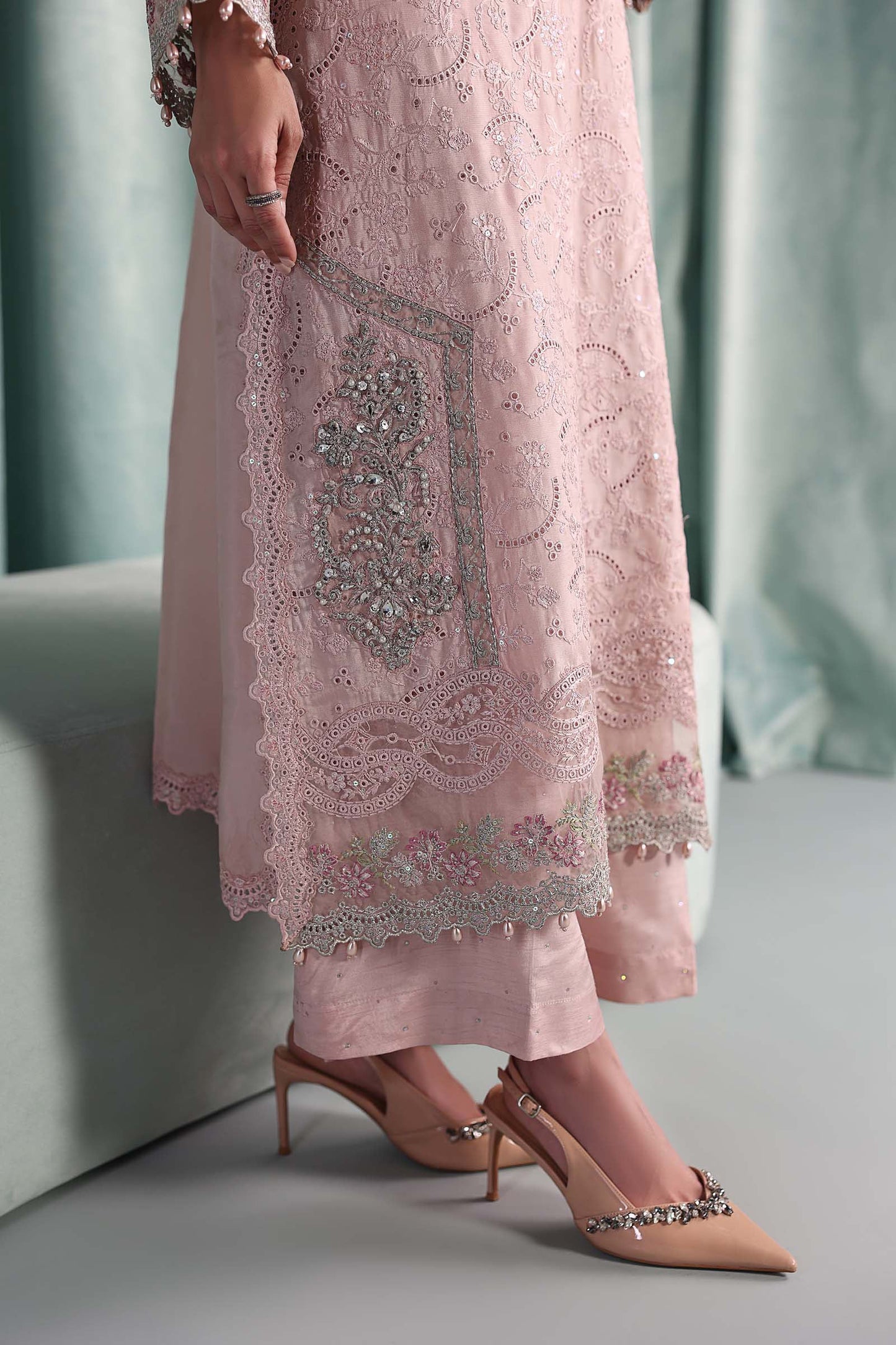 SF-EA26-37 | 3 Piece Embroidered Tissue Silk Suit | MARIA.B