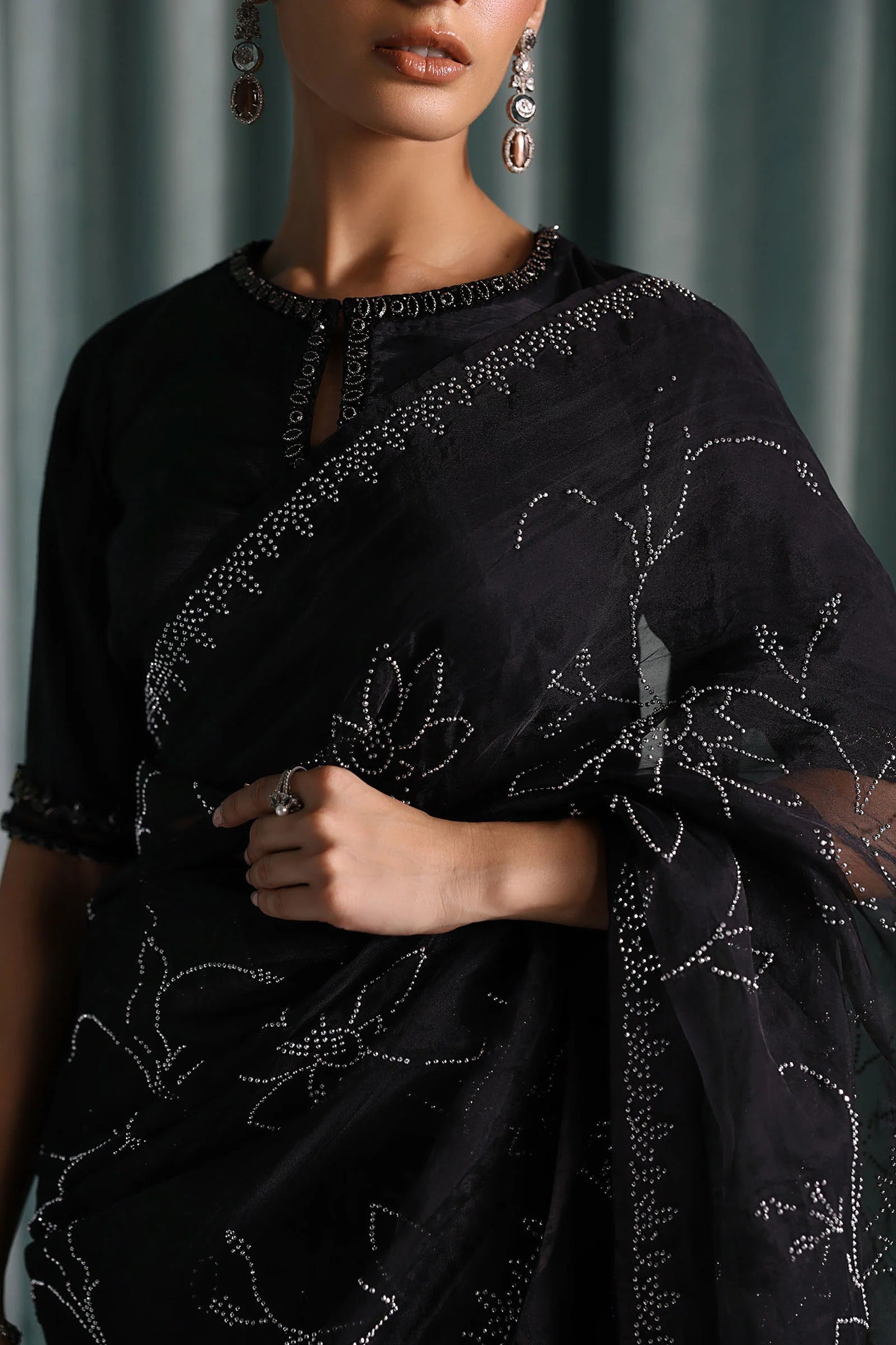SF-PF26-02 | Embellished Chiffon Saree | MARIA.B
