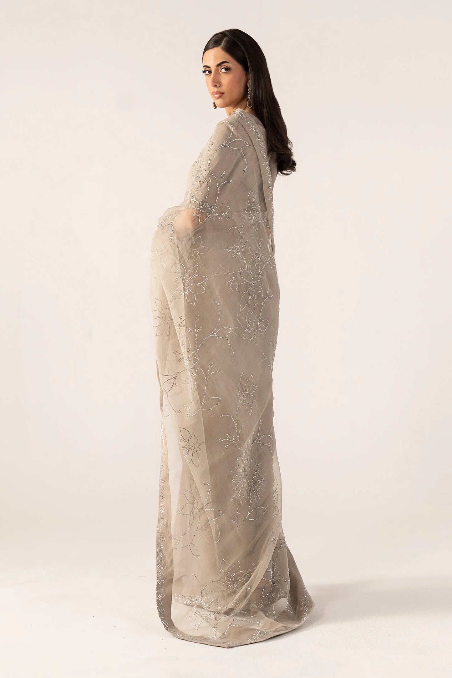 SF-PF26-02 | Embellished Chiffon Saree | MARIA.B