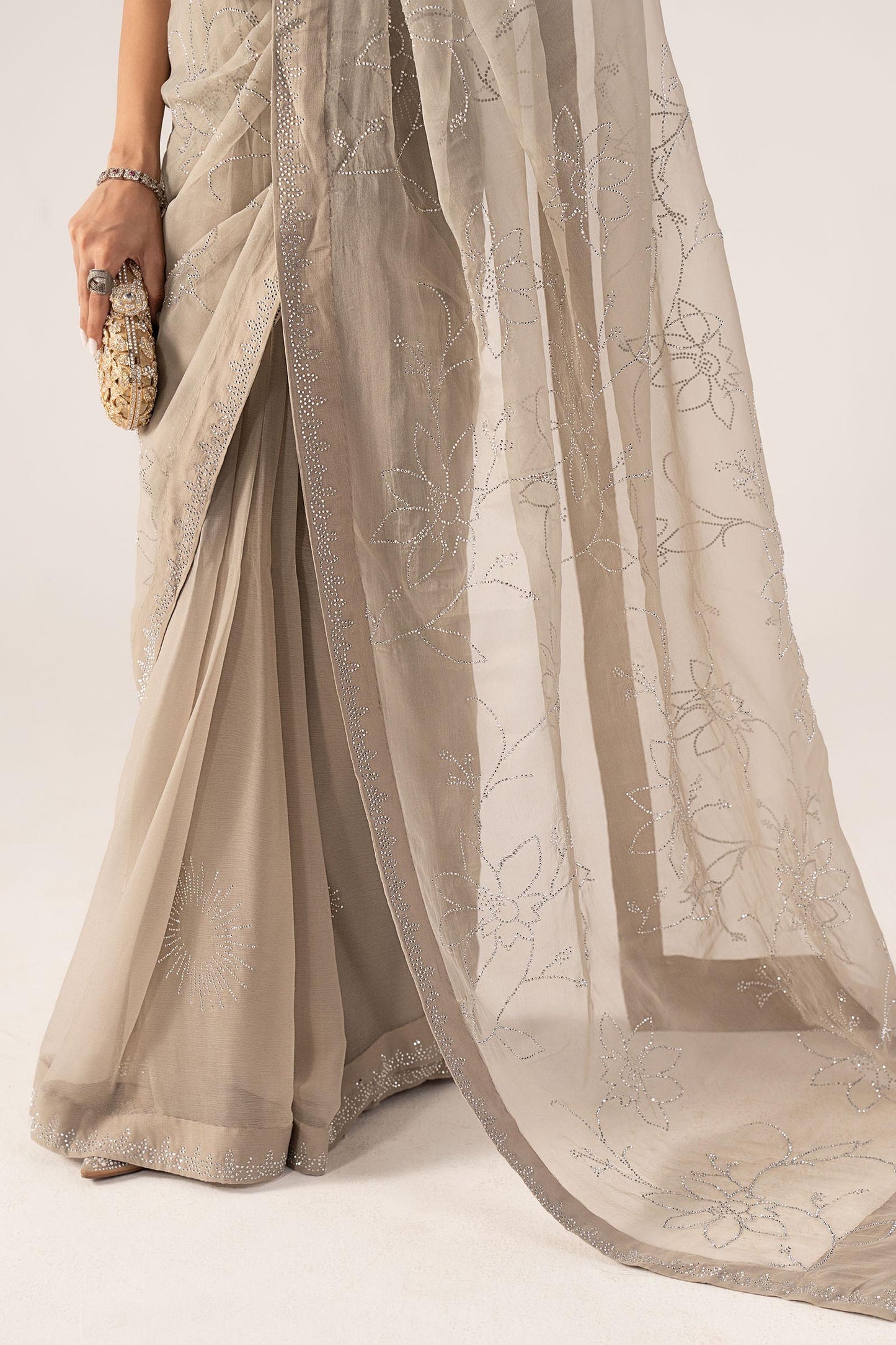 SF-PF26-02 | Embellished Chiffon Saree | MARIA.B