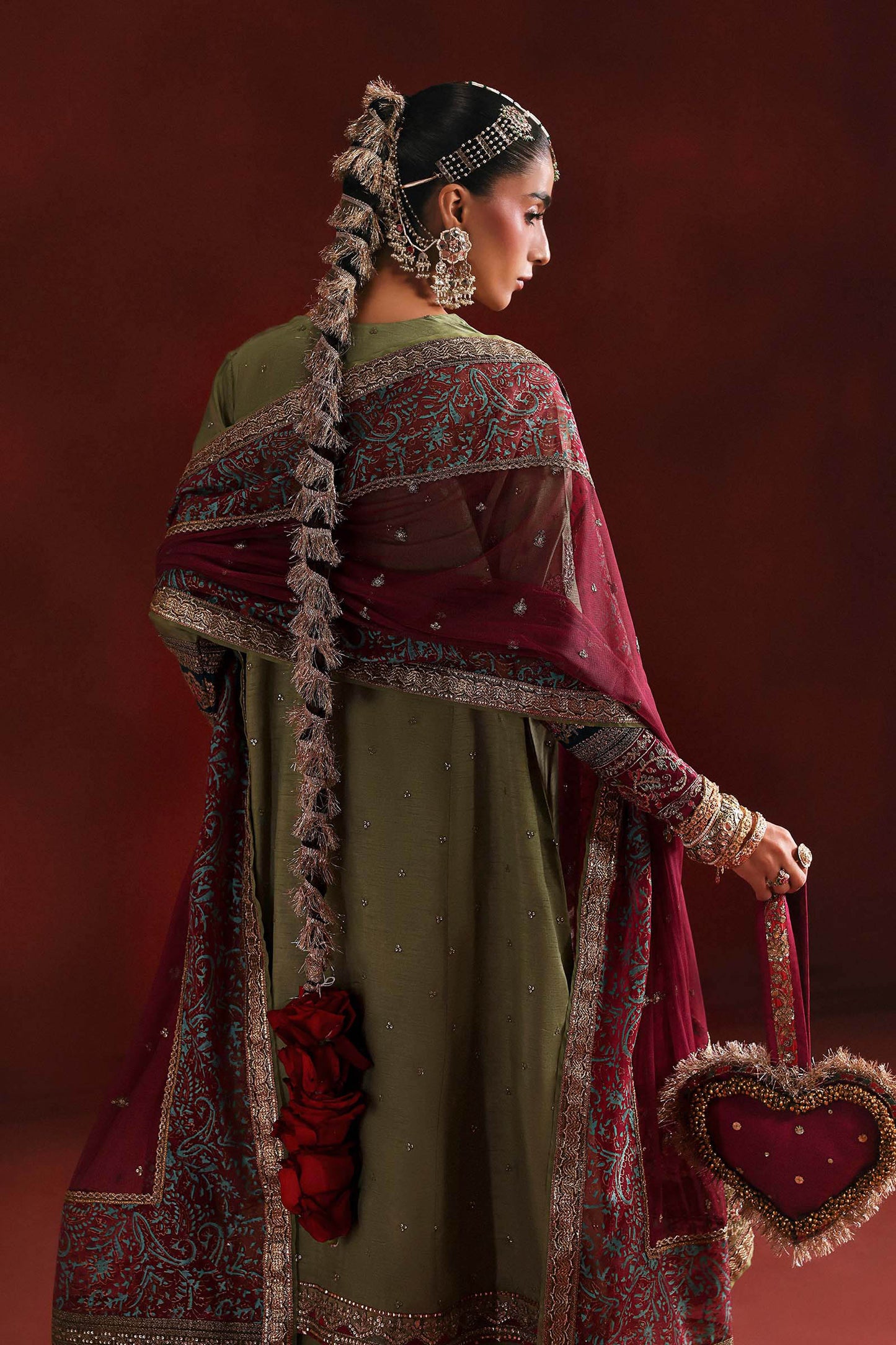 SF-PF26-03 | 3 Piece Embroidered Tissue Silk Suit | MARIA.B