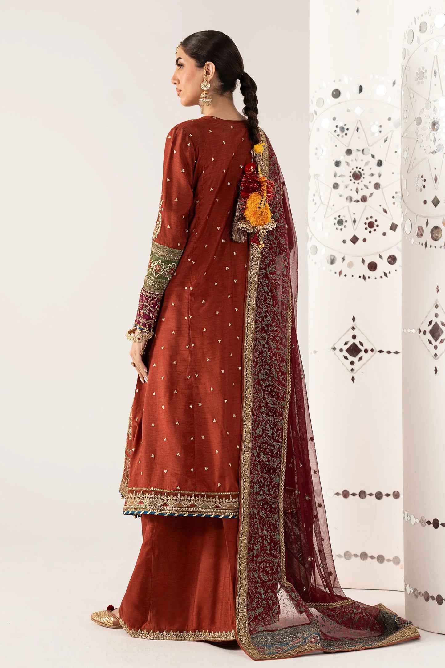 SF-PF26-03 | 3 Piece Embroidered Raw Silk Suit | MARIA.B
