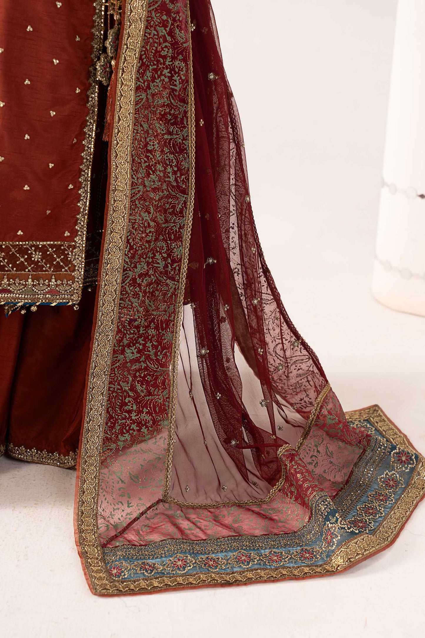 SF-PF26-03 | 3 Piece Embroidered Raw Silk Suit | MARIA.B
