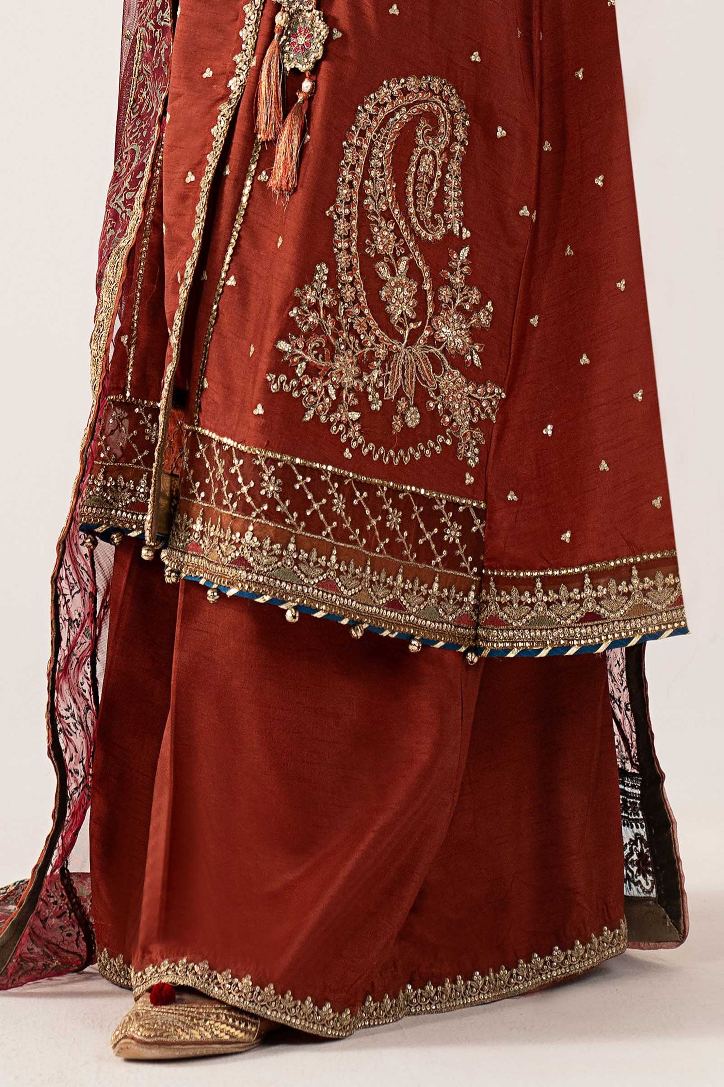 SF-PF26-03 | 3 Piece Embroidered Raw Silk Suit | MARIA.B