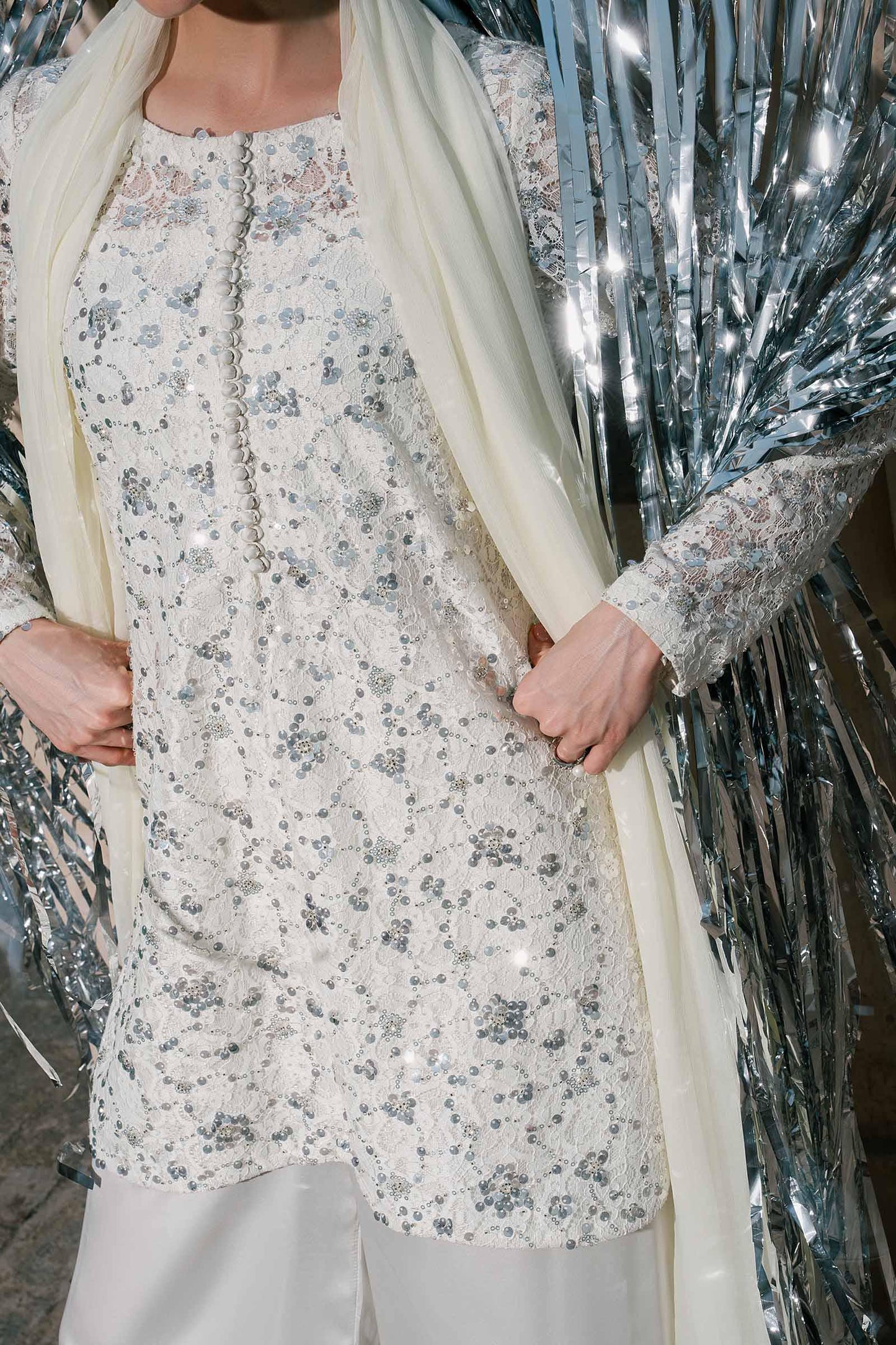 SF-EA26-01-Off White | 3 Piece Embroidered Net Suit | MARIA.B