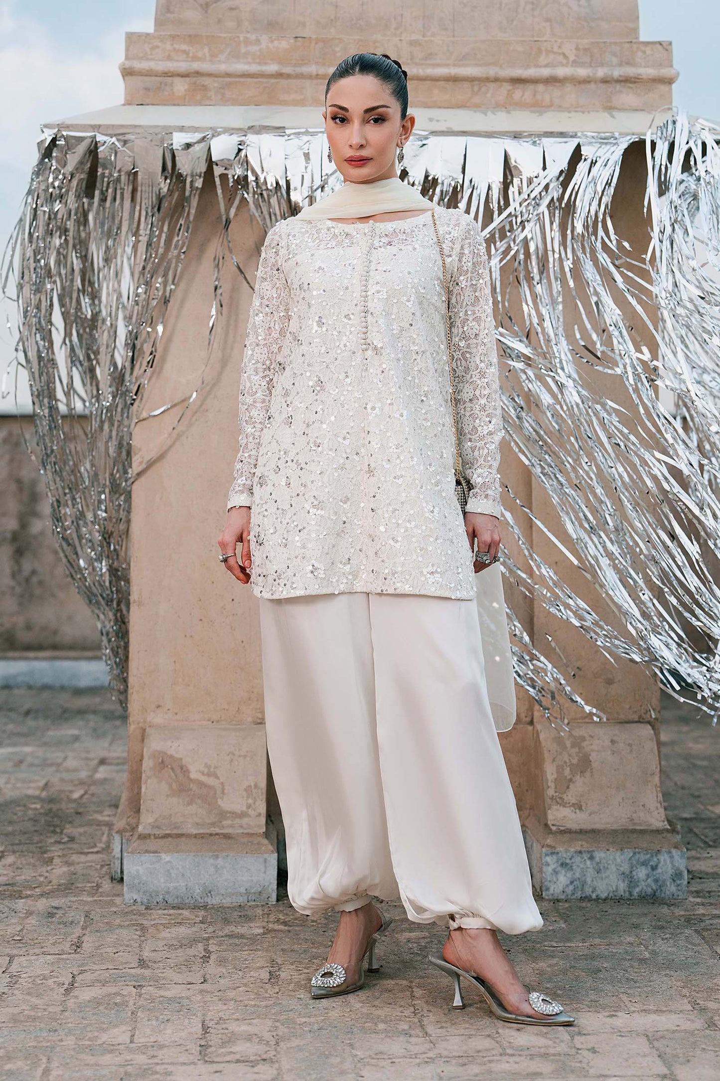 SF-EA26-01-Off White | 3 Piece Embroidered Net Suit | MARIA.B