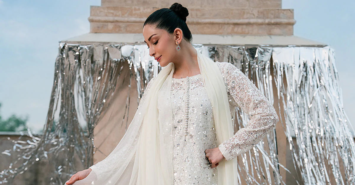 SF-EA26-01-Off White | 3 Piece Embroidered Net Suit | MARIA.B