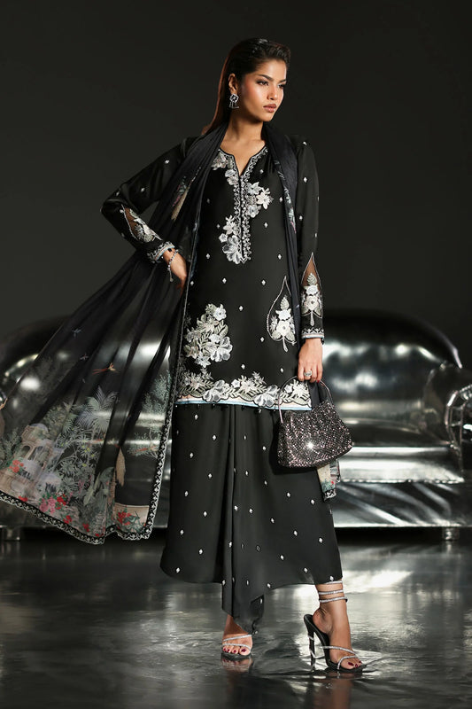 SF-EA26-16 | 3 Piece Embroidered Charmeuse Suit | MARIA.B