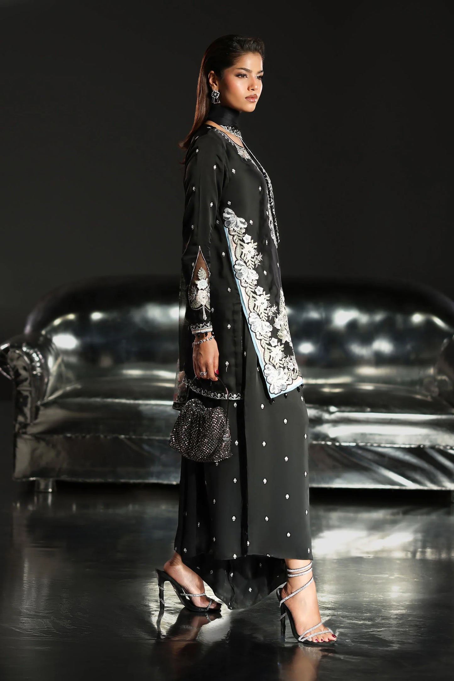 SF-EA26-16 | 3 Piece Embroidered Charmeuse Suit | MARIA.B